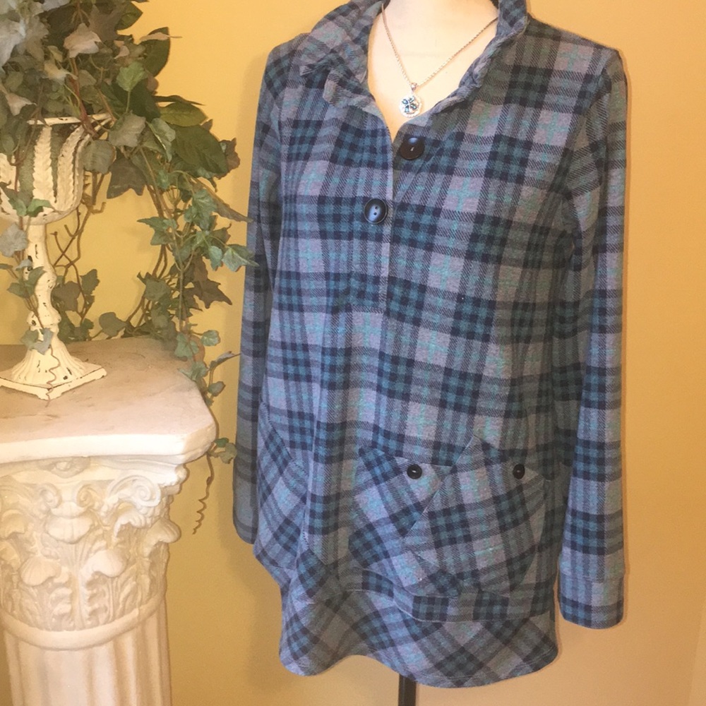 Soft surroundings plaid shirt